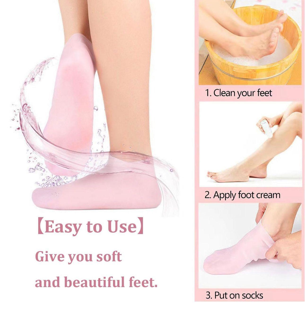 Therapeutic Silicone Heel Socks - Medical Grade Foot Care for Cracked Heel Relief
