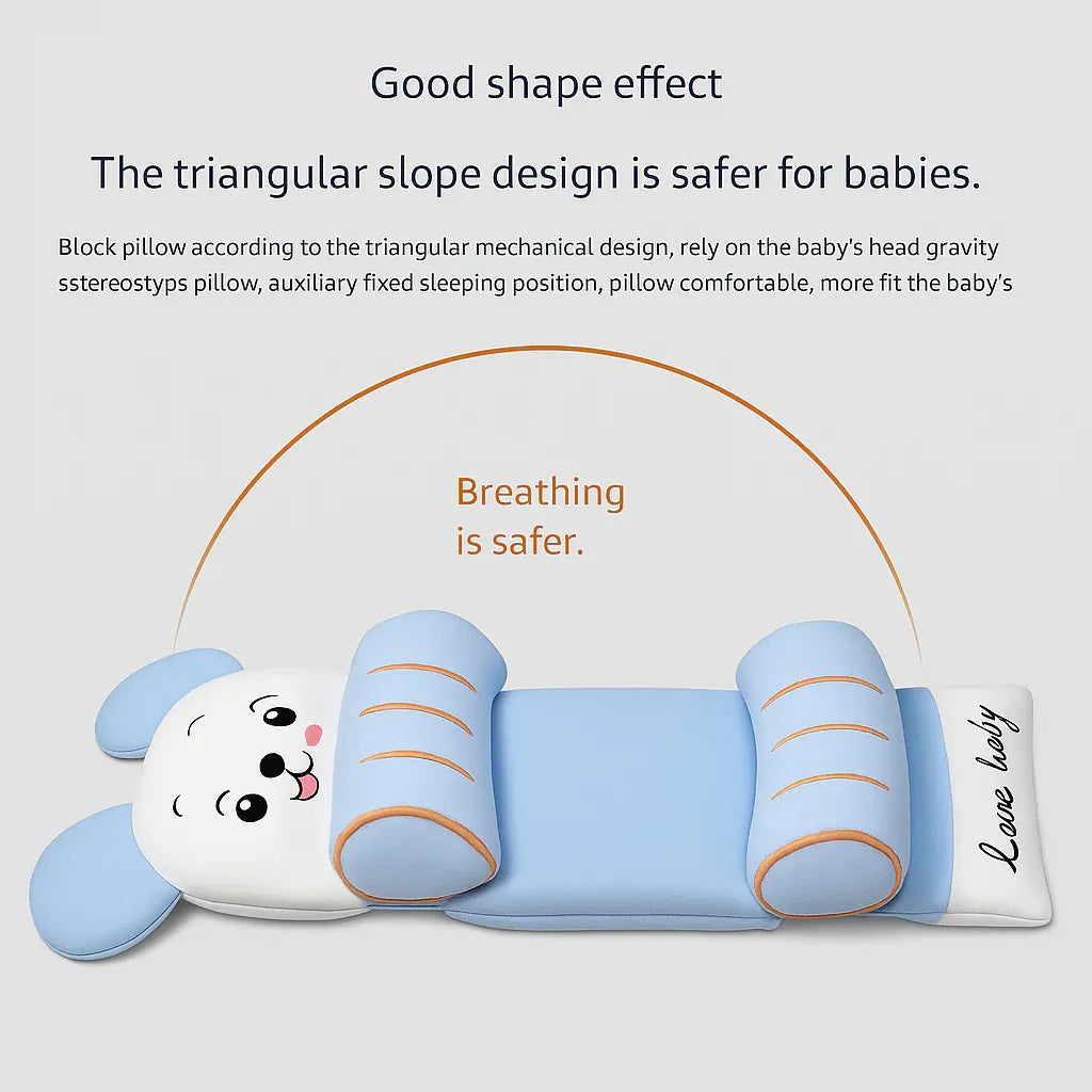 🪶Soft & Comfortable Baby Head Shaping Pillow - Ergonomic 360° Head & Neck Support🤱🏻