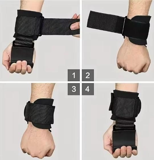 Weight Lifting Rod Hooks Wrist Support: Professional Training Equipment