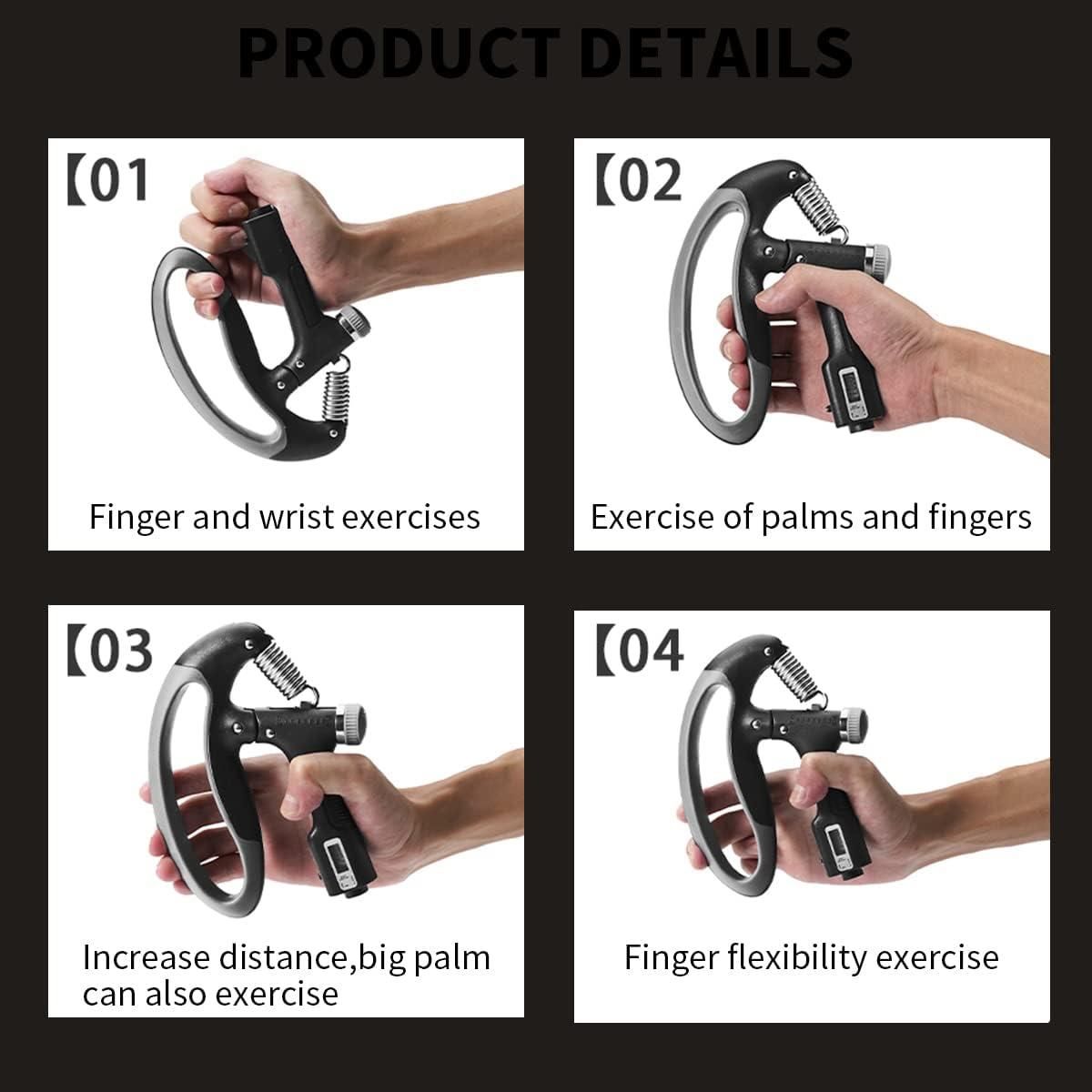 Digital Hand Exerciser - Adjustable Strength Training