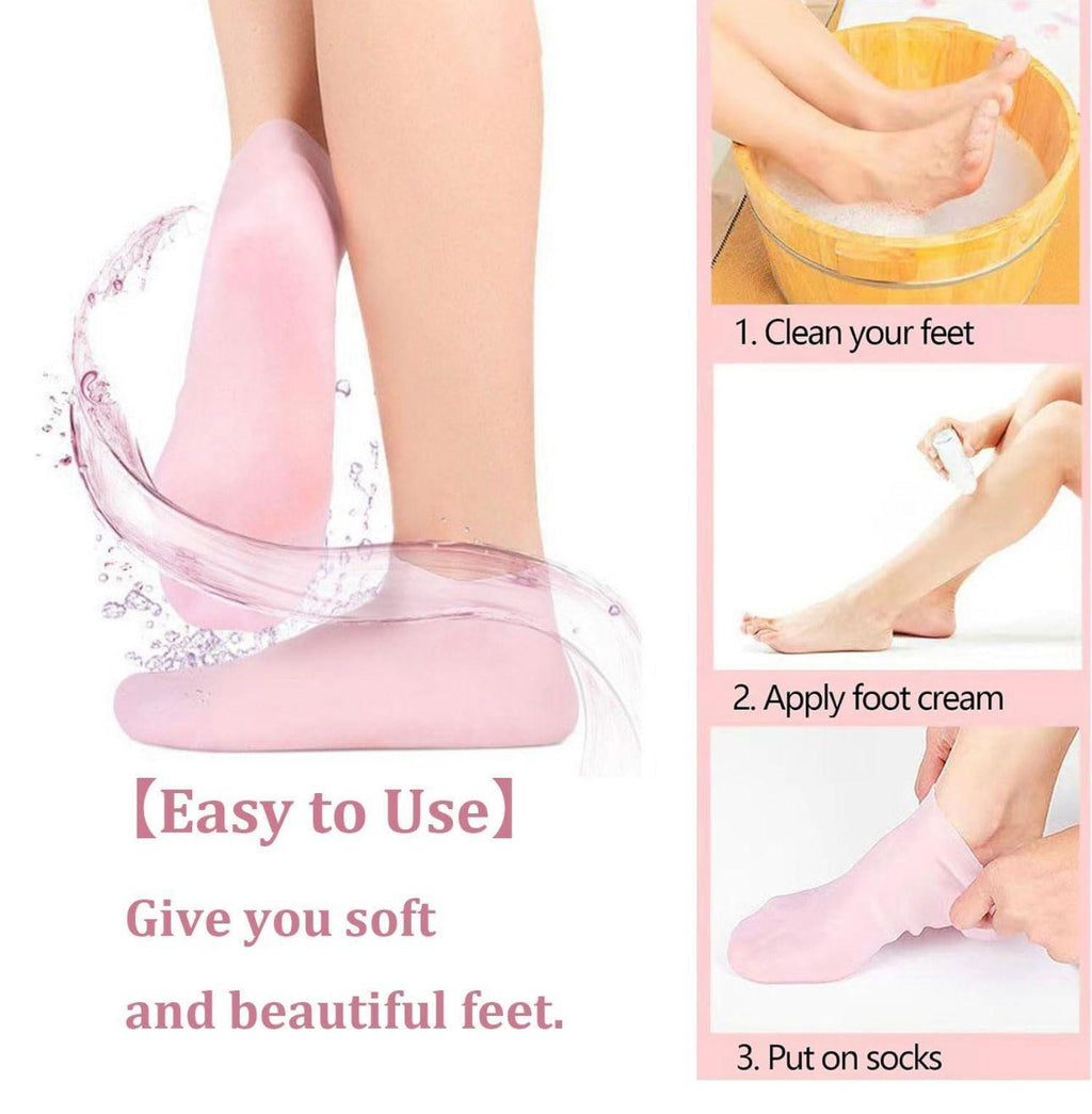 Therapeutic Silicone Heel Socks - Medical Grade Foot Care for Cracked Heel Relief