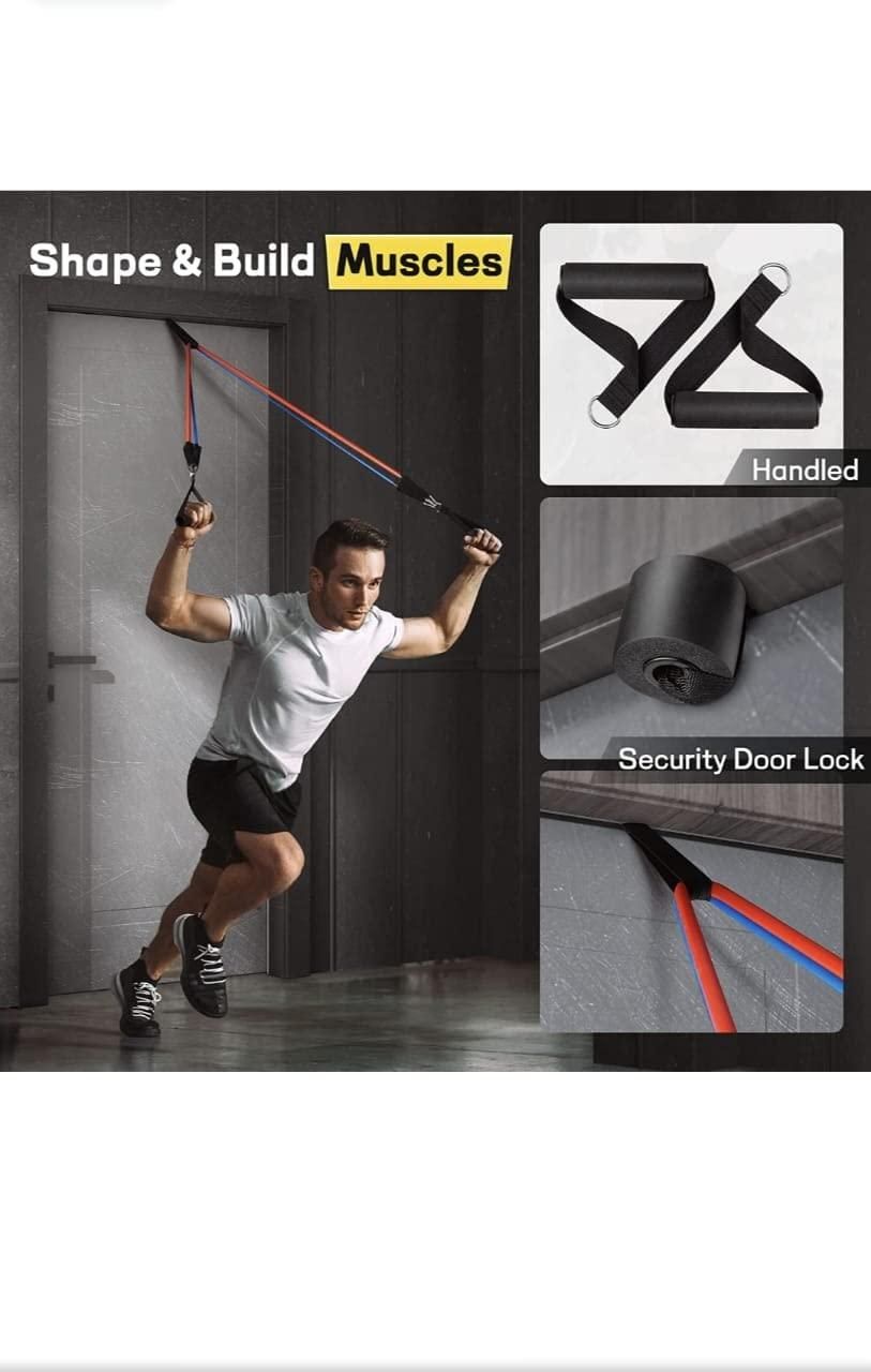 Premium 5-Level Resistance Bands Set - Heavy Duty Workout Bands for Strength Training & Home Gym