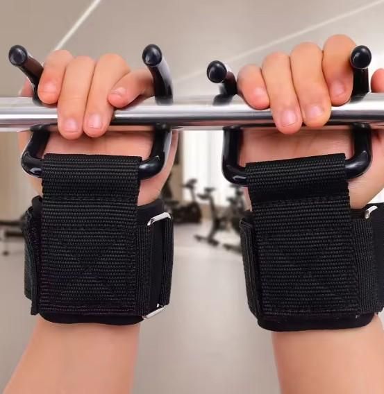 Weight Lifting Rod Hooks Wrist Support: Professional Training Equipment