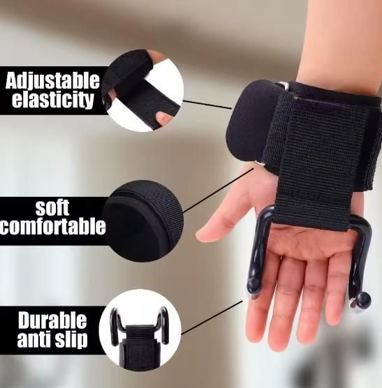 Weight Lifting Rod Hooks Wrist Support: Professional Training Equipment